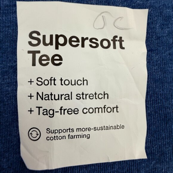 New! (2) Mens Sonoma Goods Essential Tee Shirt Blue & Gray Medium Cotton Blend - Picture 5 of 11